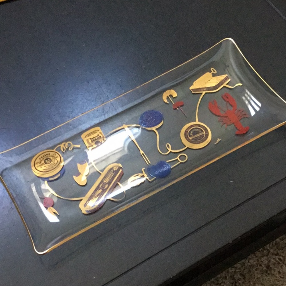 Vintage Art Deco lobster wine cheese server
